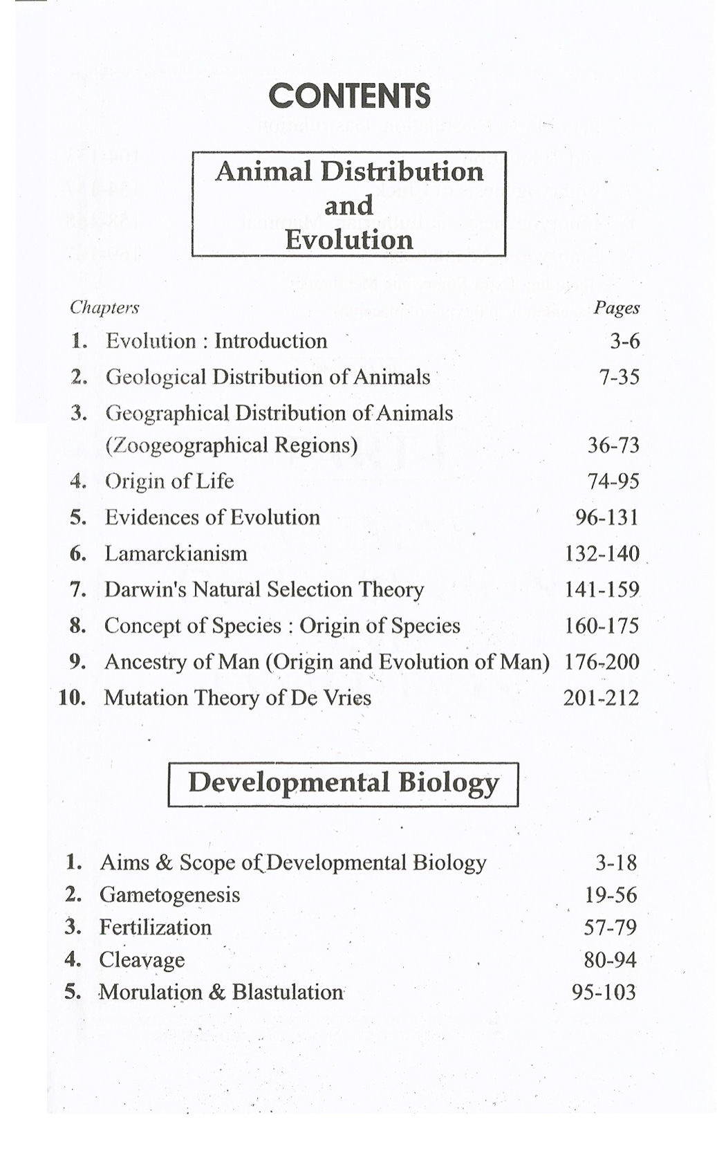 animal distribution evolution and development biology, sastry, tomar